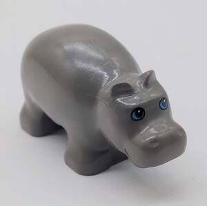 Vintage Lego Duplo Gray Baby Hippo Figurine